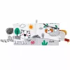 LEAN TOYS Mīkstā sensoriskā grāmatiņa ar šalkojošu un čīkstošu ziloni, pelēka