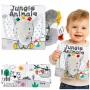 LEAN TOYS Mīkstā sensoriskā grāmatiņa ar šalkojošu un čīkstošu ziloni, pelēka
