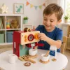 LEAN TOYS Wooden Coffee Maker Set Small Barista Cups Accessories