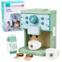 LEAN TOYS Koka kafijas automāta komplekts ar krūzēm, pienu un aksesuāriem bērniem