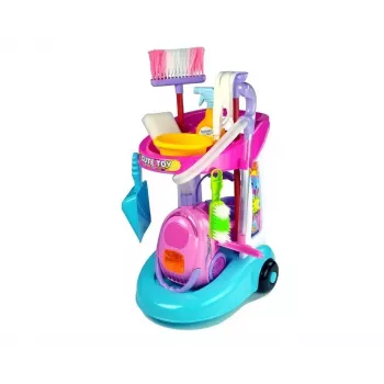 LEAN TOYS Tīrīšanas komplekts uz ratiņiem ar putekļu sūcēju