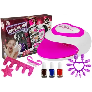 LEAN TOYS Bērnu nagu lakas komplekts + nagu lampa
