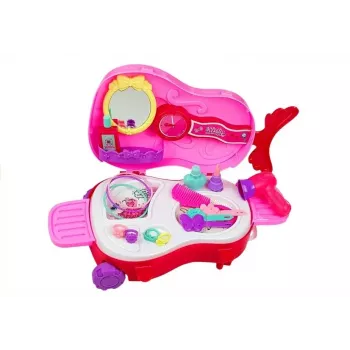 LEAN TOYS Pārnēsājams tualetes galdiņš vijoles futrālī ar spoguli - Melns mākslīgās ādas kosmētikas futrālis