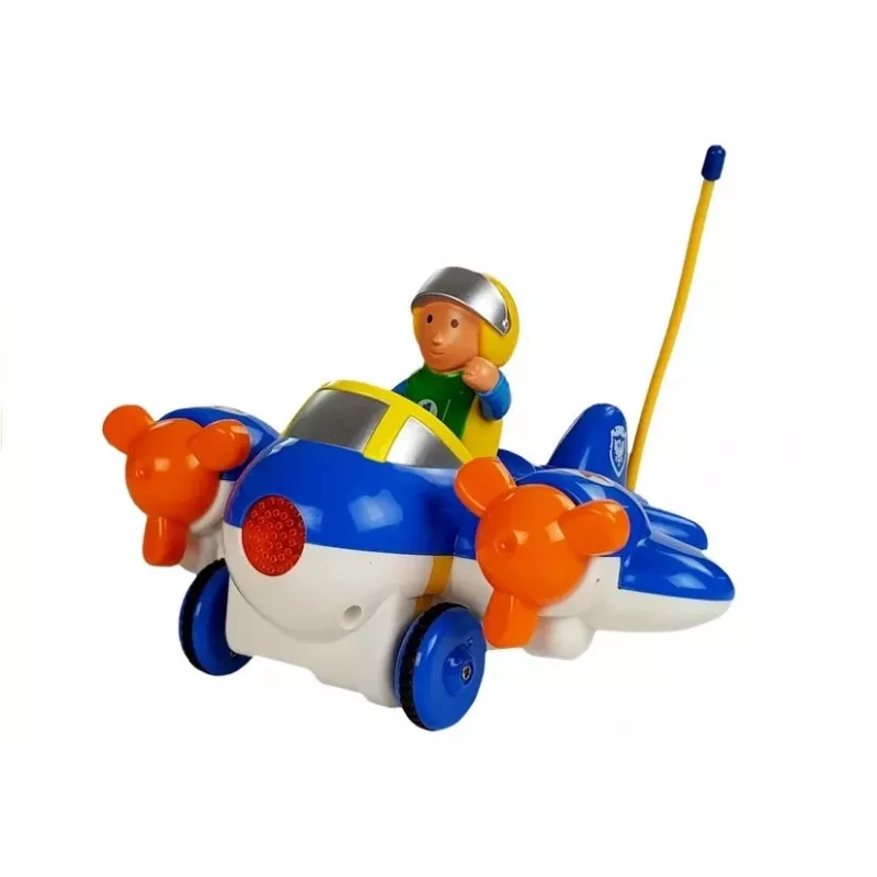 LEAN TOYS Baby R/C Airplane ar tālvadības stūres ratu Zils