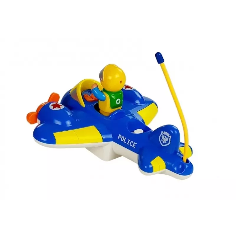 LEAN TOYS Baby R/C Airplane ar tālvadības stūres ratu Zils
