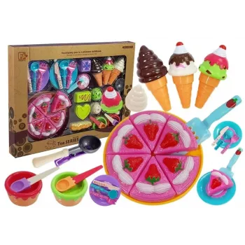 LEAN TOYS Saldumu, desertu, saldējuma, cepumu aksesuāru komplekts - Lomu spēles pārtikas komplekts