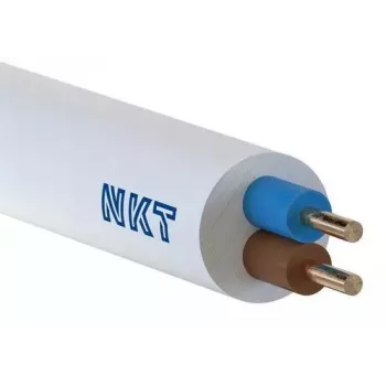 NKT Residential Cable OMY 2x1mm2 300/300V White Reel 100m