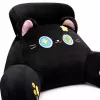 LEAN TOYS Atzveltnes spilvens krēslam ar kaķa siluetu Melns 60 x 40 cm