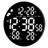LEAN Digital LED sienas pulkstenis ar datumu, temperatūru, mitrumu, modinātāju un tālvadības pulti 25 cm