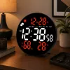 LEAN Digital LED sienas pulkstenis ar datumu, temperatūru, mitrumu, modinātāju un tālvadības pulti 25 cm