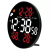 LEAN Digital LED sienas pulkstenis ar datumu, temperatūru, mitrumu, modinātāju un tālvadības pulti 25 cm