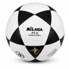 LEAN TOYS Treniņbumba futbolam uz zāles laukuma Melnbalta Milasa 22cm 5. izmērs