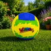LEAN TOYS Volejbola treniņbumba, dzeltena un zila, 22 cm, 5. izmērs