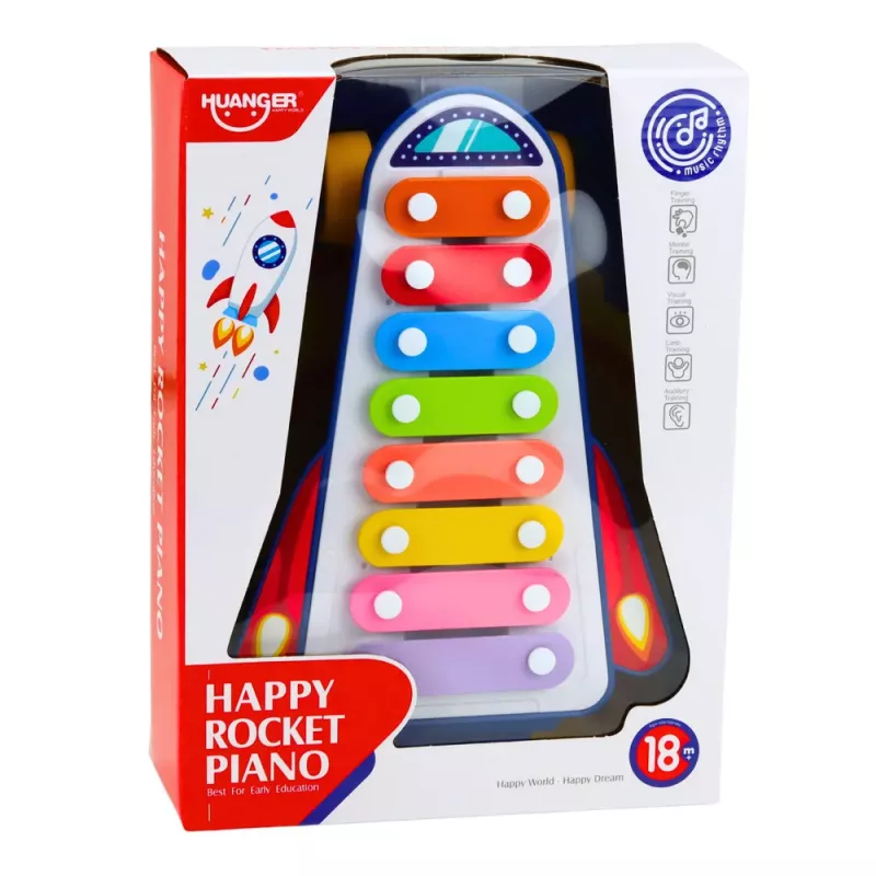 LEAN TOYS Bērnu šķīvji Raķete uz Riteņiem Kosmosa kuģa Nūjiņa Zila