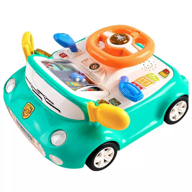 LEAN TOYS Interaktīvais paneļa braukšanas simulators ar gaismām un skaņām zils