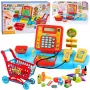LEAN TOYS Interaktīvais pārtikas preču ratiņš ar skeneri un svariem