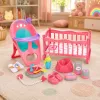 LEAN TOYS 3-in-1 Interactive Baby Doll Peeing Cradle Stroller Accessories Set