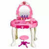 LEAN TOYS Bērnu tualetes galdiņš ar krēslu, gaismām, fēnu, aksesuāriem, skaņām, rozā