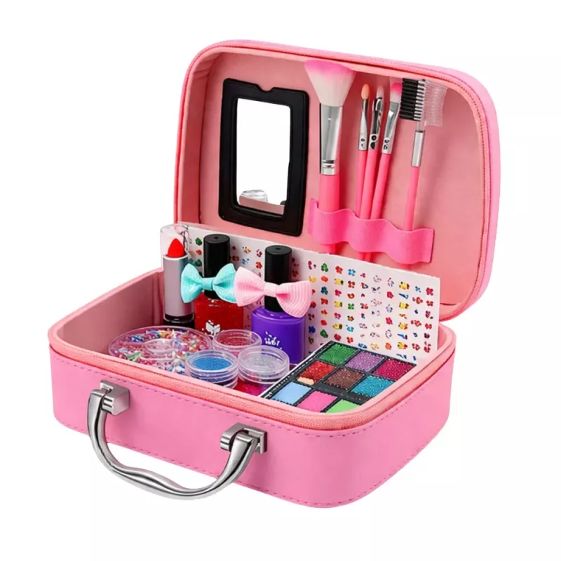 LEAN TOYS Beauty Set kosmētikas soma bērniem, nagu aksesuāri, žāvētājs, 20 gab.