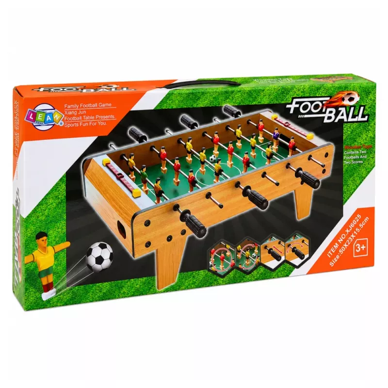 LEAN TOYS Galda futbols Arcade spēle Mini koka spēļu galds 50x25 cm