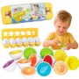 LEAN TOYS Izglītojošs olu šķirotājs, formu atbilstība, krāsaini augļi, 12 gab.