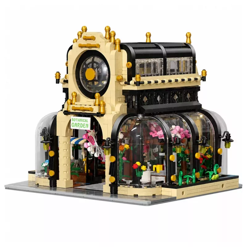 LEAN TOYS Būvbloķi Botāniskais dārzs Orangerija ar LED apgaismojumu 2147 gabali