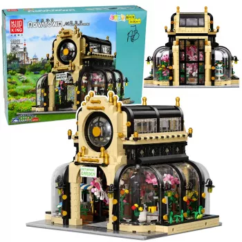 LEAN TOYS Būvbloķi Botāniskais dārzs Orangerija ar LED apgaismojumu 2147 gabali