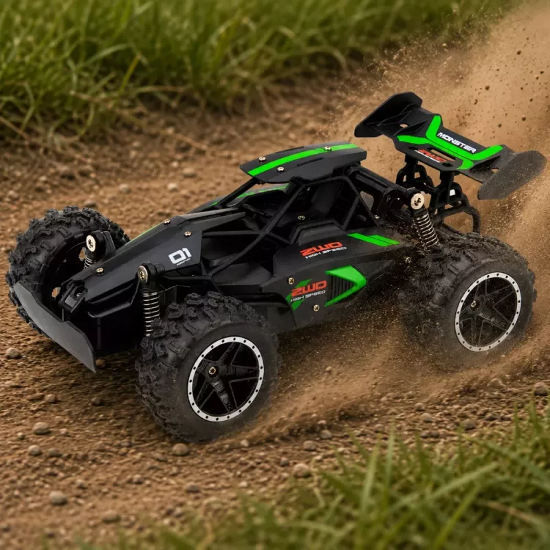 LEAN TOYS RC bezceļu kāpšanas automašīna ar tālvadību, melna, 1:18, 15 km/h