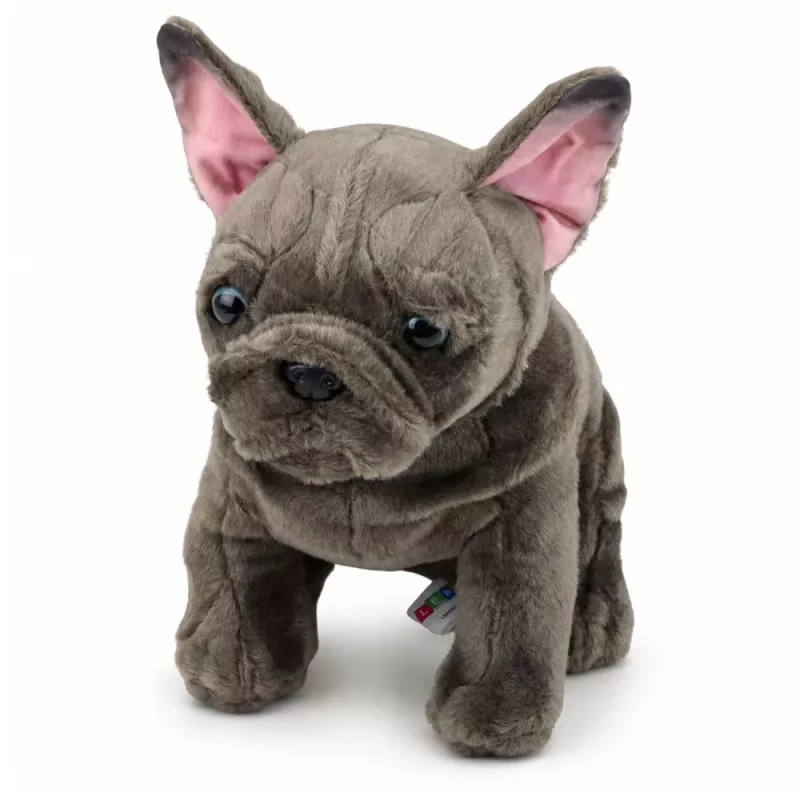LEAN TOYS Plush Toy French Bulldog Brown 22 cm