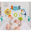 LEAN TOYS Sensoriskā arka ar ziloni gultiņai, autokrēsliņam, ratiņiem, spogulis, grabulis