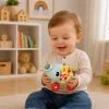 LEAN TOYS Interaktīvā sensorā rotaļlieta Ziloņa mašīna mazuļiem Pelēka