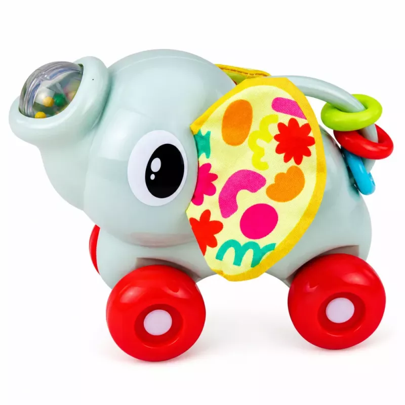 LEAN TOYS Interaktīvā sensorā rotaļlieta Ziloņa mašīna mazuļiem Pelēka