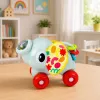 LEAN TOYS Interaktīvā sensorā rotaļlieta Ziloņa mašīna mazuļiem Pelēka