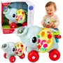 LEAN TOYS Interaktīvā sensorā rotaļlieta Ziloņa mašīna mazuļiem Pelēka