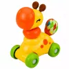 LEAN TOYS Interaktīvā sensorā rotaļlieta Žirafes mašīna mazuļiem Dzeltena
