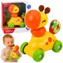 LEAN TOYS Interaktīvā sensorā rotaļlieta Žirafes mašīna mazuļiem Dzeltena