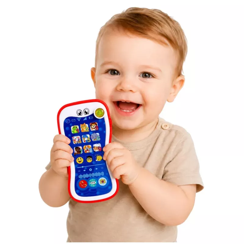 LEAN TOYS Interaktīvais izglītojošais telefons mazuļiem ar dzīvnieku skaņām un gaismām