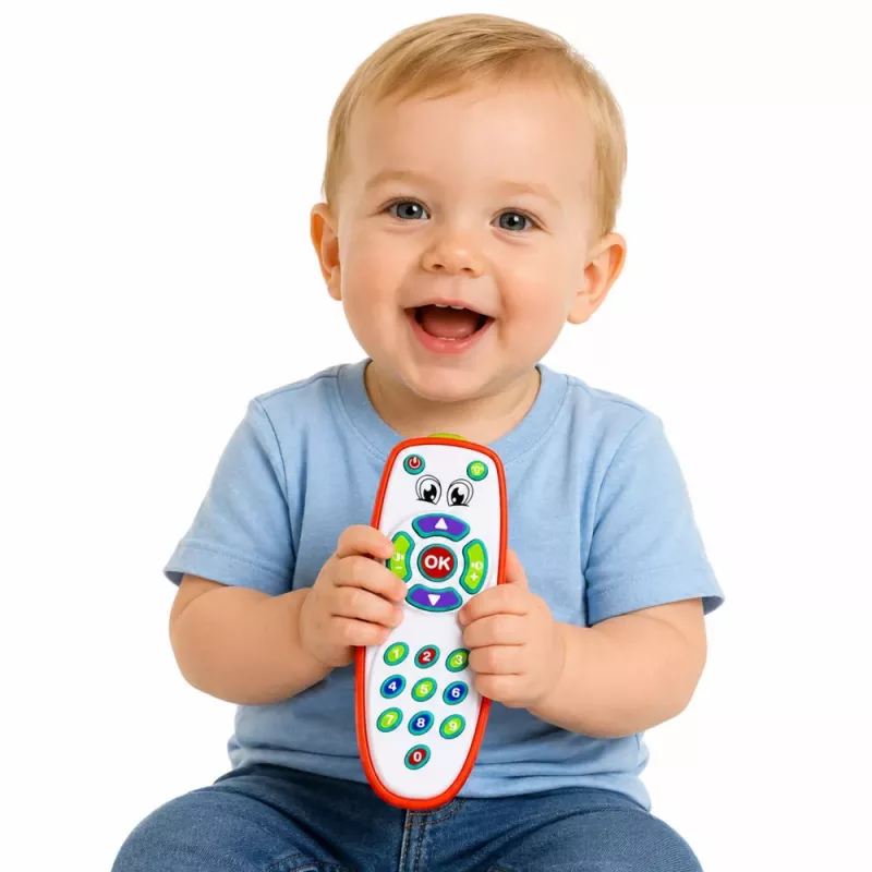 LEAN TOYS Interaktīvā izglītojošā tālvadības pults mazuļiem ar regulējamu apgaismojumu un skaņu