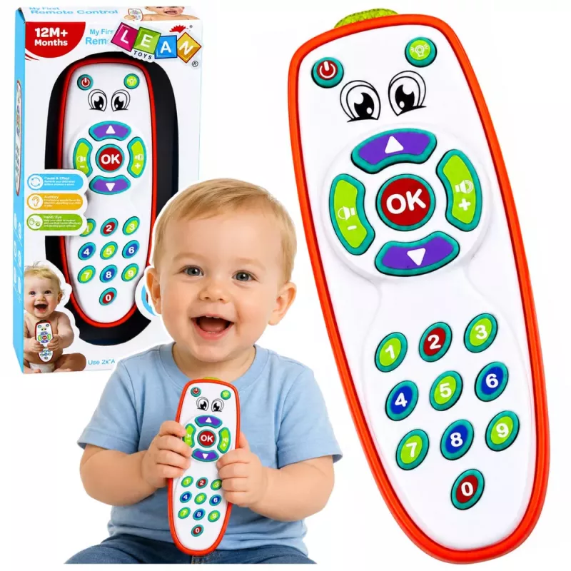 LEAN TOYS Interaktīvā izglītojošā tālvadības pults mazuļiem ar regulējamu apgaismojumu un skaņu