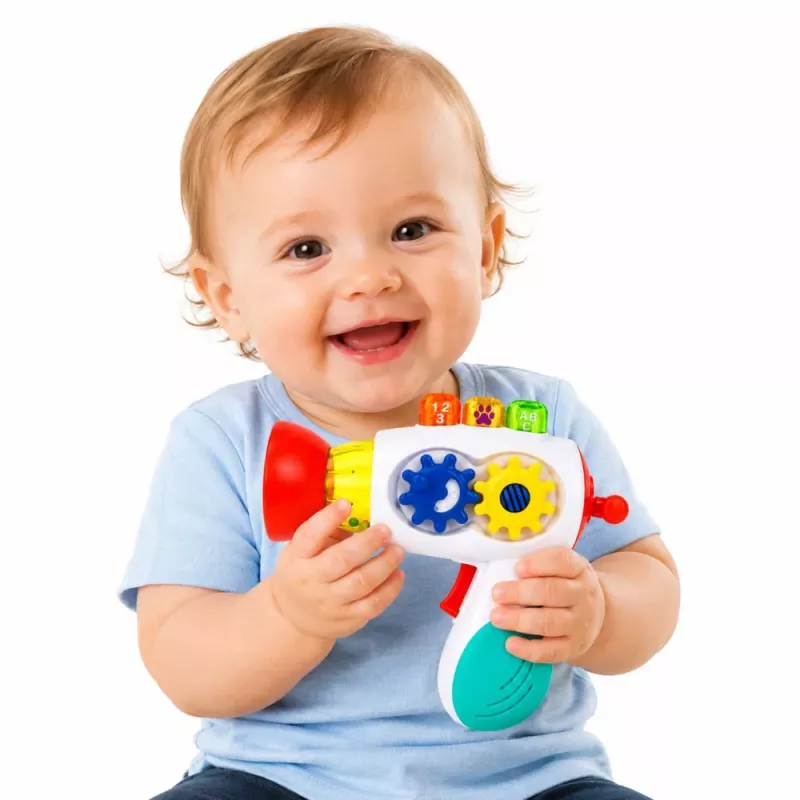 LEAN TOYS Interaktīvā bērnu žāvētāja ar gaismām, skaņām, zobratiem un bumbiņām