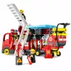 LEAN TOYS Salokāms ugunsdzēsēju auto būvēšanas bloku komplekts ar ugunsdzēsēju figūriņām, gaismām un skaņām, 94 gabali