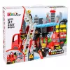 LEAN TOYS Salokāms ugunsdzēsēju auto būvēšanas bloku komplekts ar ugunsdzēsēju figūriņām, gaismām un skaņām, 94 gabali