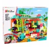 LEAN TOYS Saliekamais Kemperis Celtniecības Klucīši Figūriņas Gaismas Skaņas 98 gab.