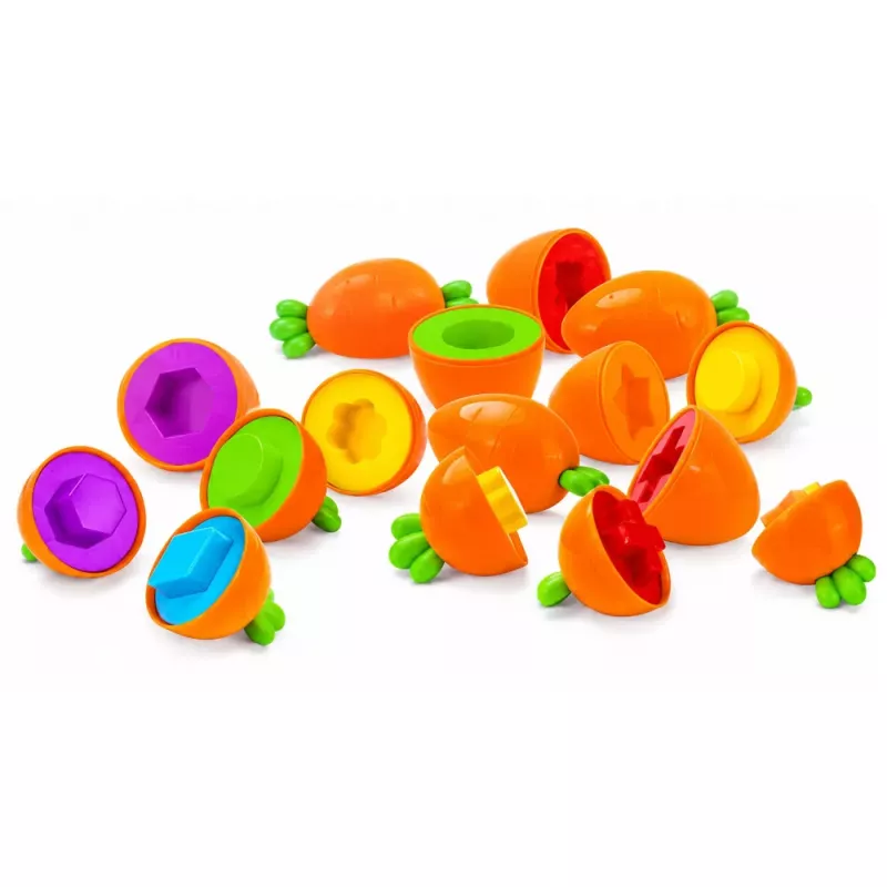 LEAN TOYS Izglītojošs Burkānu Šķirotājs Formu Krāsu Saskaņošana 12 gab.