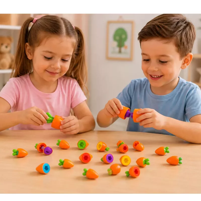 LEAN TOYS Izglītojošs Burkānu Šķirotājs Formu Krāsu Saskaņošana 12 gab.