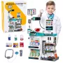 LEAN TOYS Lielais medicīnas komplekts ar izmeklēšanas galdu, gaismām, skaņām un aksesuāriem, 61 gab.