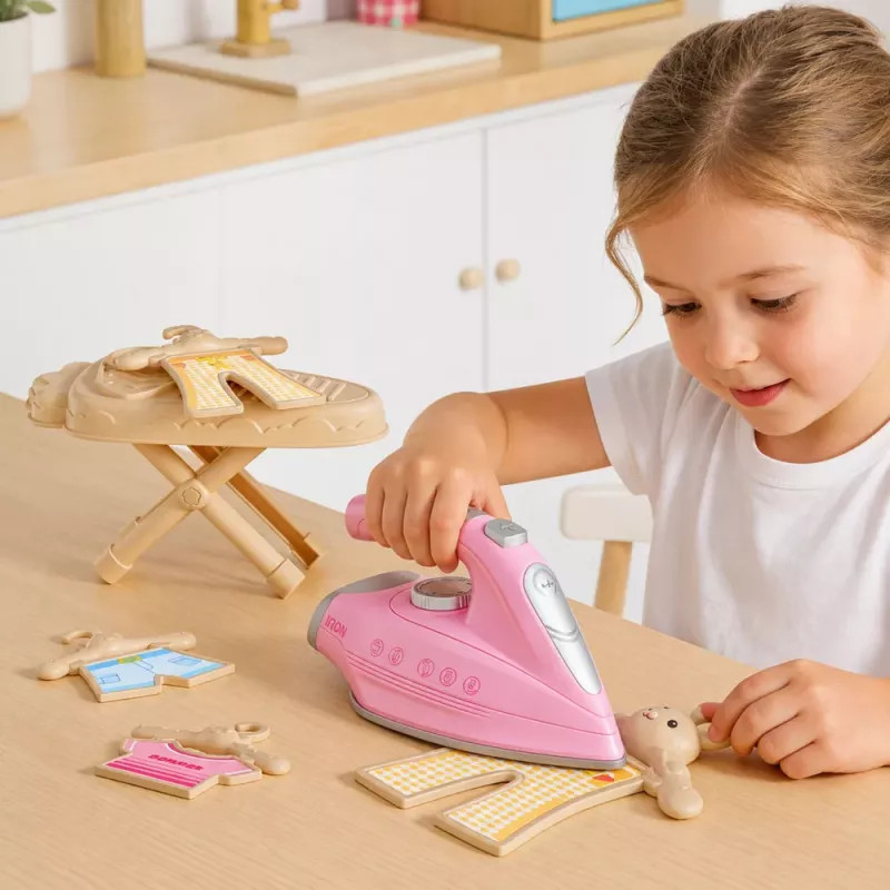 LEAN TOYS Gludināšanas komplekts ar gludekli, vibrāciju, gaismu un skaņu