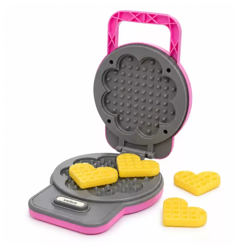 LEAN TOYS Vafeļu gatavotājs bērniem - Vafeles ar krāsu mainošām gaismām un skaņām - Rozā