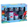 LEAN TOYS Tējas komplekts ar papagaiļiem, metāls, eksotisks raksts, 12 gab.