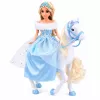 LEAN TOYS Anlily lelle uz balta zirga princese zilā kleitā ar aksesuāriem